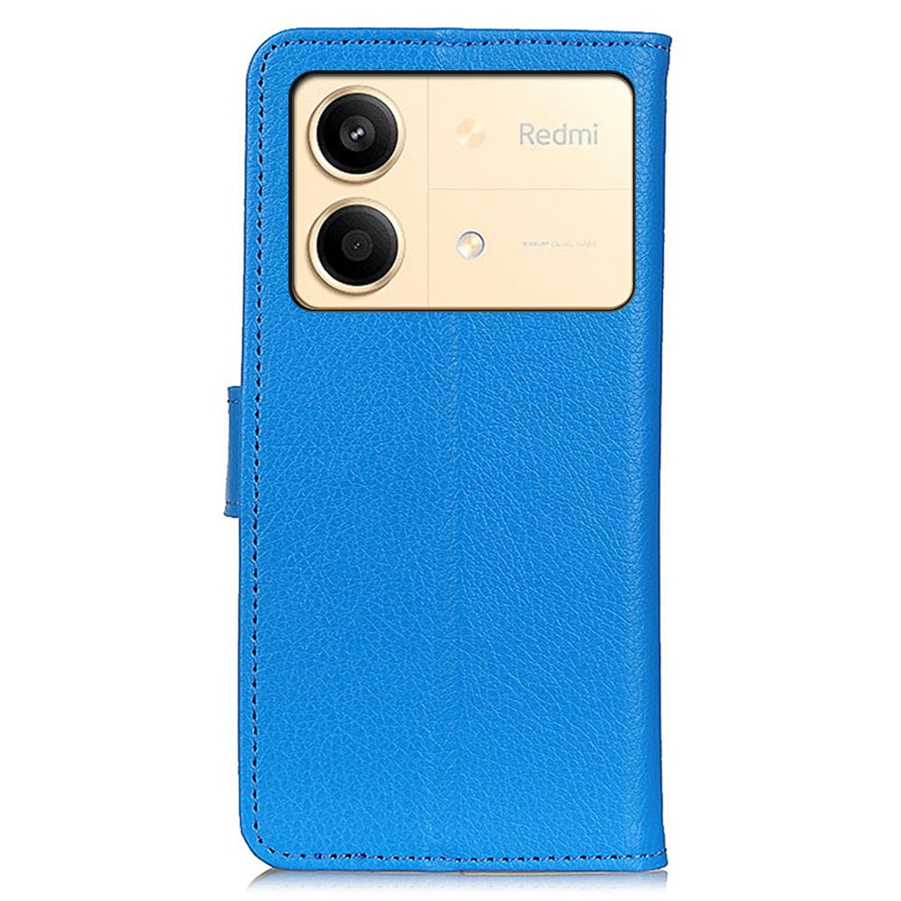 For Xiaomi Redmi Note 13R Pro 5G Leather Wallet Case Litchi Texture Phone Cover - Blue For Xiaomi Redmi Note 13R Pro 5G Leather Wallet Case Litchi Texture Phone Cover - Blue